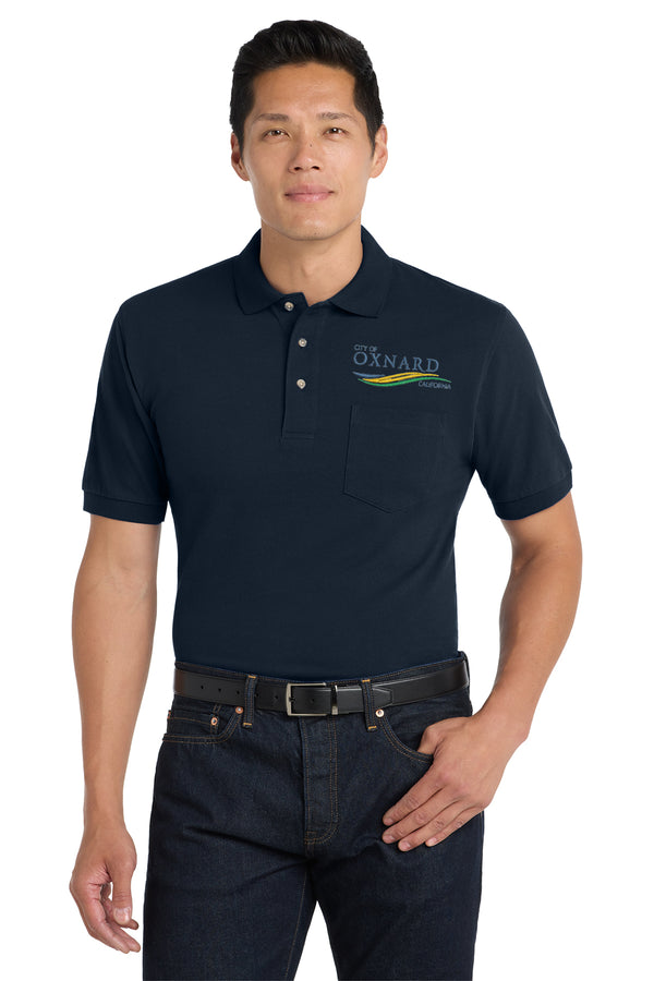 Port Authority® Heavyweight Cotton Pique Polo with Pocket (K420P)