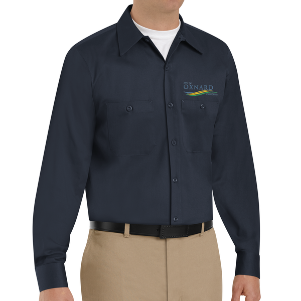 RedKap Men's Long Sleeve Wrinkle-Resistant Cotton Work Shirt (SC30)