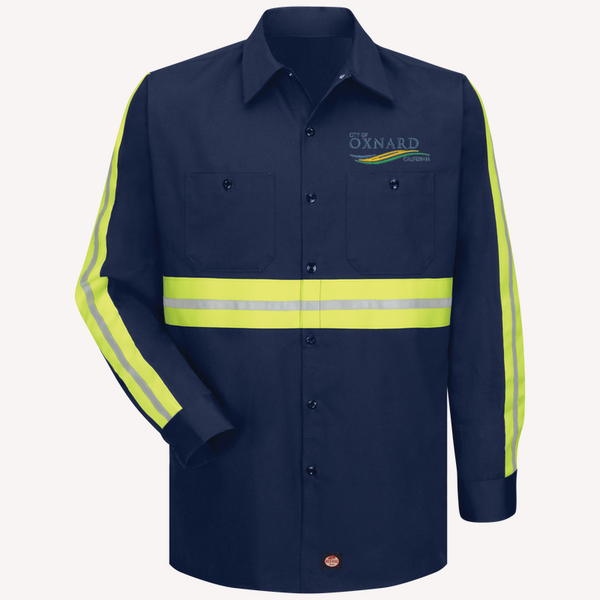 RedKap Long Sleeve Enhanced Visibility Cotton Work Shirt (SC30-EHV)