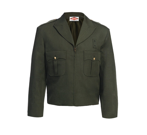 Sinatra Zippered Front Ike Jacket - Green