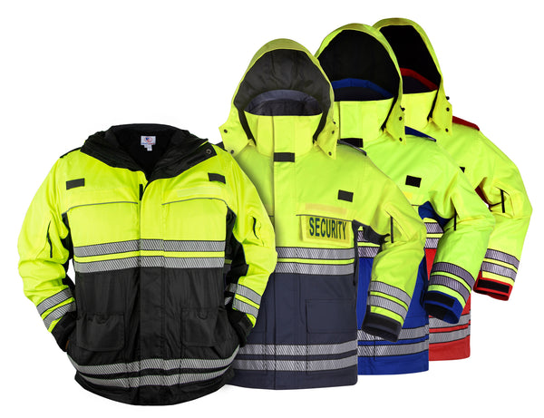 High Visibility Parka With Reflective Striping