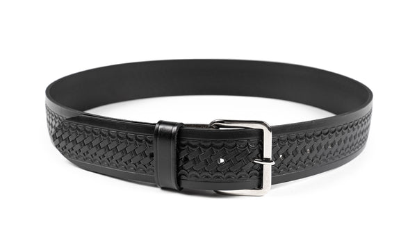 1.75" Basket Weave Leather Trouser Belt