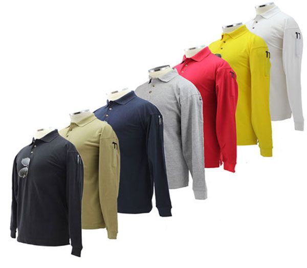 Preshrunk Poly Cotton Tactical Long Sleeve Polo Shirts (No ID)