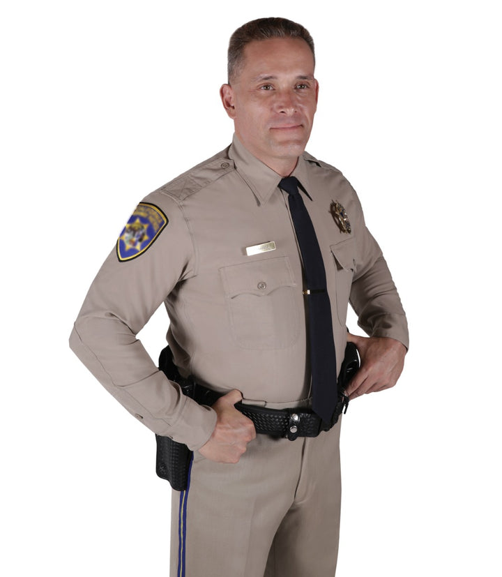 police dress shirt Deluxe Polyflex Shirt Long Sleeve w/ Moisture Wicking & Zipper
