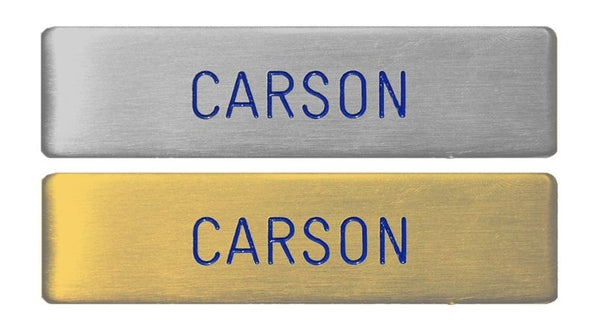 Engraved Brass Name Plates with Blue Ink
