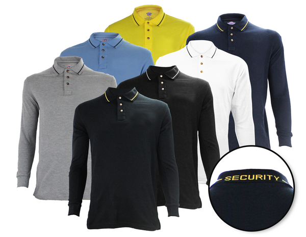 Poly Cotton Long Sleeve Security ID Polo Shirt