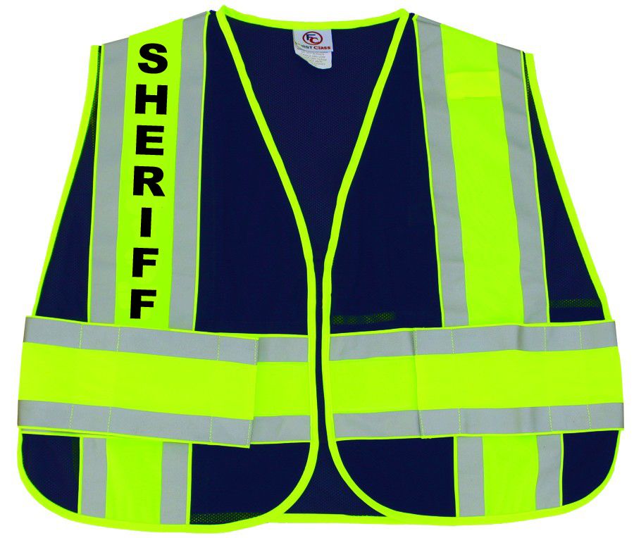 Reflective Sheriff Safety Vest (Dark Navy) – Sinatra Uniform