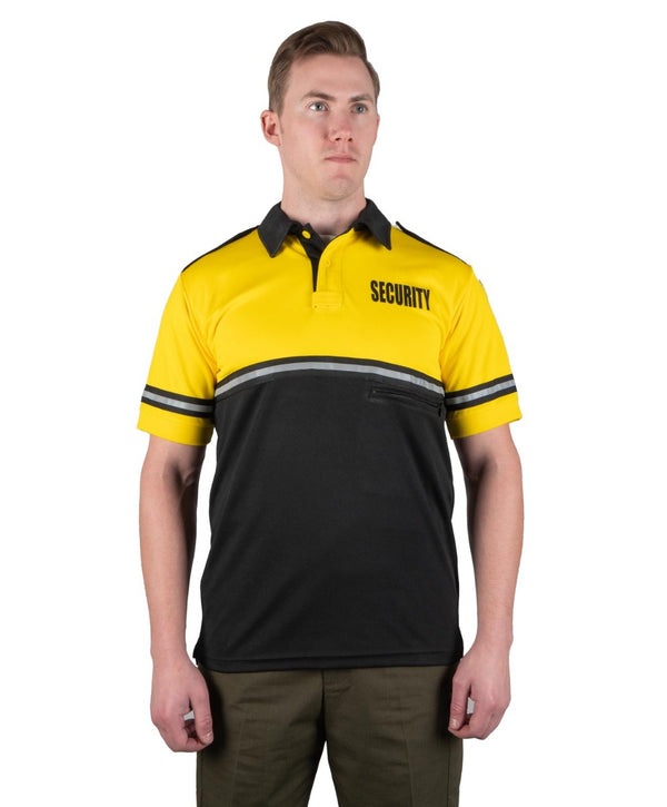 Ryno Gear Two Tone 100% Polyester Security Bike Patrol Short Sleeve Polo Shirt with Zipper Pocket